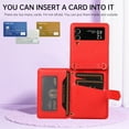 thumbnail image 5 of ELEHOLD for Samsung Galaxy Z Flip 5 Crossbody Wallet Case with Card Holders Luxury Soft PU Leather Shockproof Protective Cover with Shoulder Strap for Samsung Galaxy Z Flip 5 for Girls Women,Red, 5 of 6