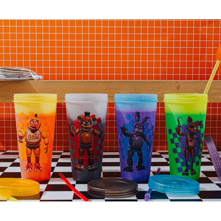 Five Nights At Freddy's 4-Piece Color-Changing Plastic Tumbler Set