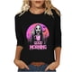 thumbnail image 2 of Heisall Womens Hoodies Halloween Print Round Neck 3/4 Sleeve Loose Fit Tshirts 2025 New Arrival Fashion Tops, 2 of 5