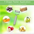 thumbnail image 3 of NOGIS Stainless Steel Dual Blade Vegetable Peeler - Commercial Grade Julienne Cutter, Scraper - Fruit, Potatoes, Carrot, Cucumber - Kitchen, Home Staple - Perfect Housewarming Gift, 3 of 7