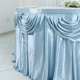 thumbnail image 6 of BalsaCircle 14 feet x 29" Satin Drape Banquet Table Skirt Dusty Blue, 6 of 8