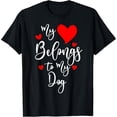 thumbnail image 2 of 100% Cotton My Heart Belongs To My dog, Valentine's Day Gift T-Shirt, 2 of 5