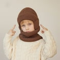 thumbnail image 4 of 5-12Y Kids Earflap Beanie and Scarf Set for Girls Boys,Winter Warm Knit Ski Hat with Fleece Lined for 4-10 Years, 4 of 5