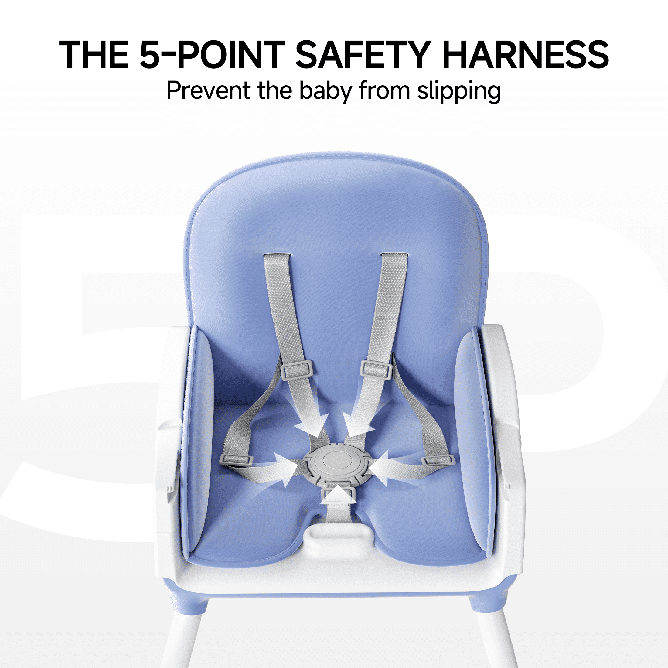 Babyomi 3-in-1 foldable Baby high chair, convertible highchairs for babies and toddlers with Adjustable Legs & Dishwasher Safe Tray, for6 months to 5 years old，blue