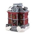 thumbnail image 2 of 2 figuras de casa de pueblo navideñas iluminadas, decoración navideña, micro paisaje. Rojo gris, 2 of 9