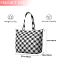 thumbnail image 4 of Black White Checkerboard Checkered Pattern Travel Tote Bags for Women Carry On,Large Weekender Bags for Women Travel,Multi Functional Duffle Bag for Work,Shopping,Sports, 4 of 5