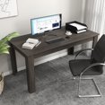 thumbnail image 5 of Moccha Wood Dining Table for 4-6 People, 63" Rectangle, Modern L-Shaped Legs, 330lbs Capacity, Farmhouse Dinette Table for Dining/Living Room, Grey, 5 of 9