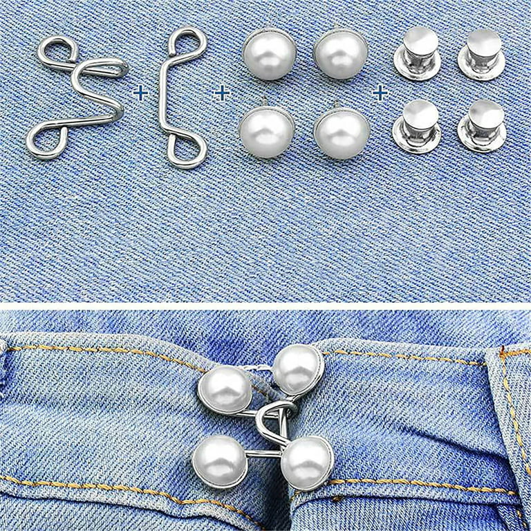 24 Pieces Jean Buttons for Loose Jeans,Pant Waist Tightener
