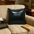thumbnail image 6 of Faux Leather Throw Pillow Covers 18 X 18 Inches - Black Leather Pilow Covers Pack of 2, Solid Dyed Leather Pillowcases for Couch Bed Sofa Garden Home Decorative, 6 of 6