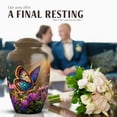thumbnail image 4 of JAGASY Butterfly Urn for Men and Women Remains - Brown Urns for Mother & Father - Purple Flower Urns for Ashes for Adult - Large Funeral Urn for Burial - 10 Inch, 4 of 7