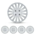 thumbnail image 4 of 14" Set of 4 Wheel Covers Snap on Hubcaps Full Hub Caps Fit R14 Tire & Steel Rim (4 Pack)-White Lacquer, 4 of 11