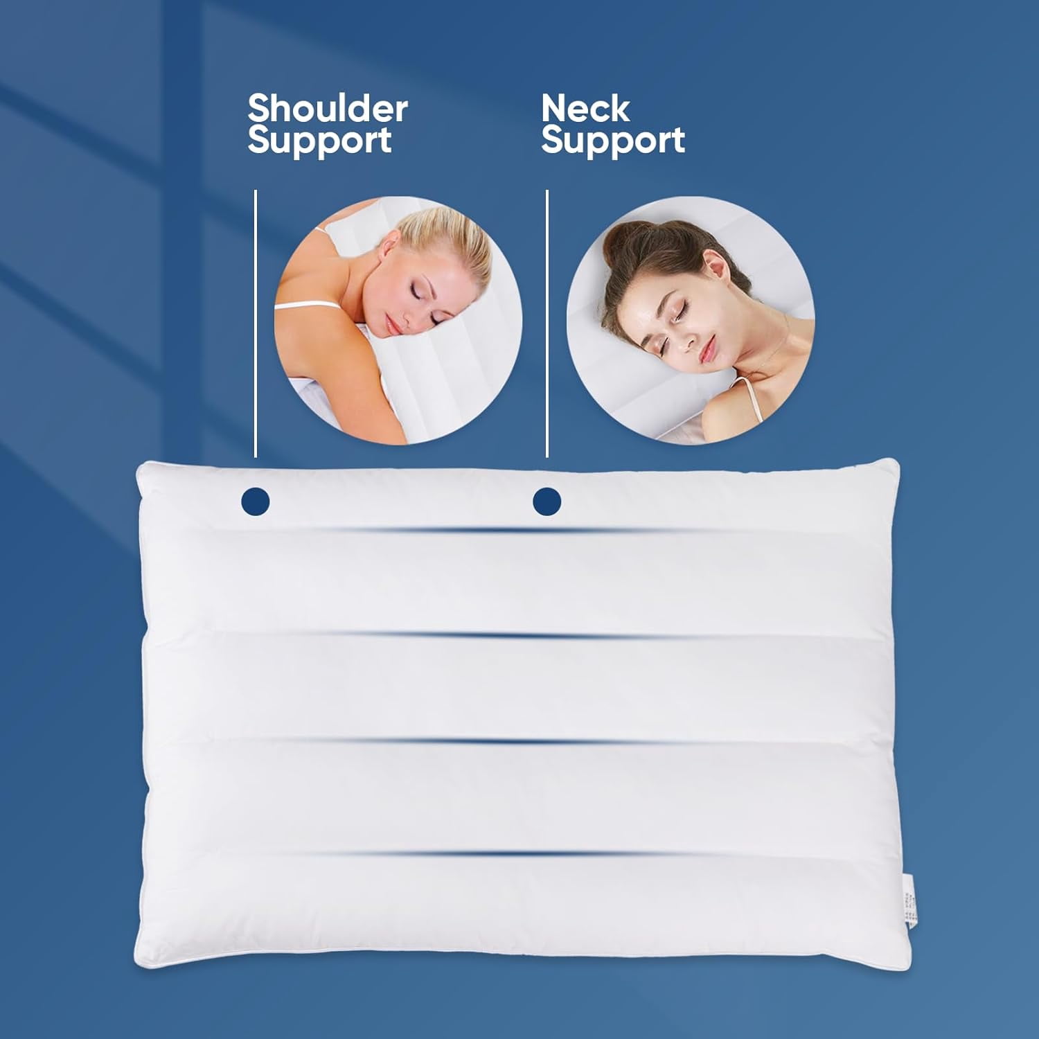 Ultra Flat Pillows for Sleeping Thin, 7D High Support 2.5 inch Height Ultra Thin Pillows,Slim Bed Pillows for Stomach Sleeper,Standard Size -18x26 in