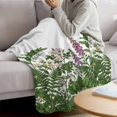 thumbnail image 3 of Spring Botanical Blanket Soft Cozy Warm Throw Blanket for Couch, Plush Fuzzy Flannel Fleece Blankets for Sofa, Watercolor Floral Flowers Leaves Retro Rustic Bed Blankets Gifts for Men, 40"x50", 3 of 9