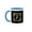 Blue/White, variant on 3drose, Letter P- Image of Monogram with Crown and Blue Star- Not Metal Foil, 11oz Two-tone Yellow Mug