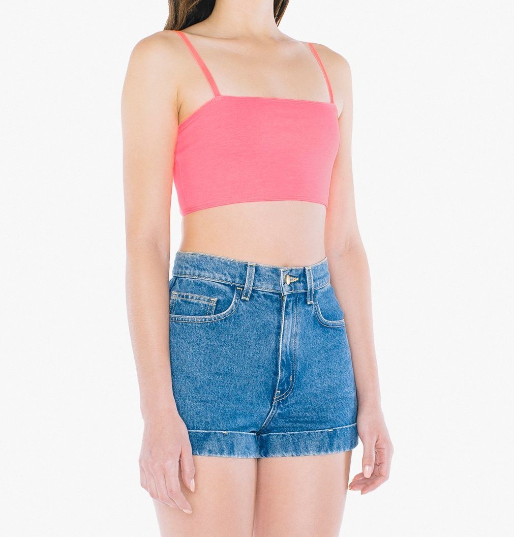neon square neck crop top