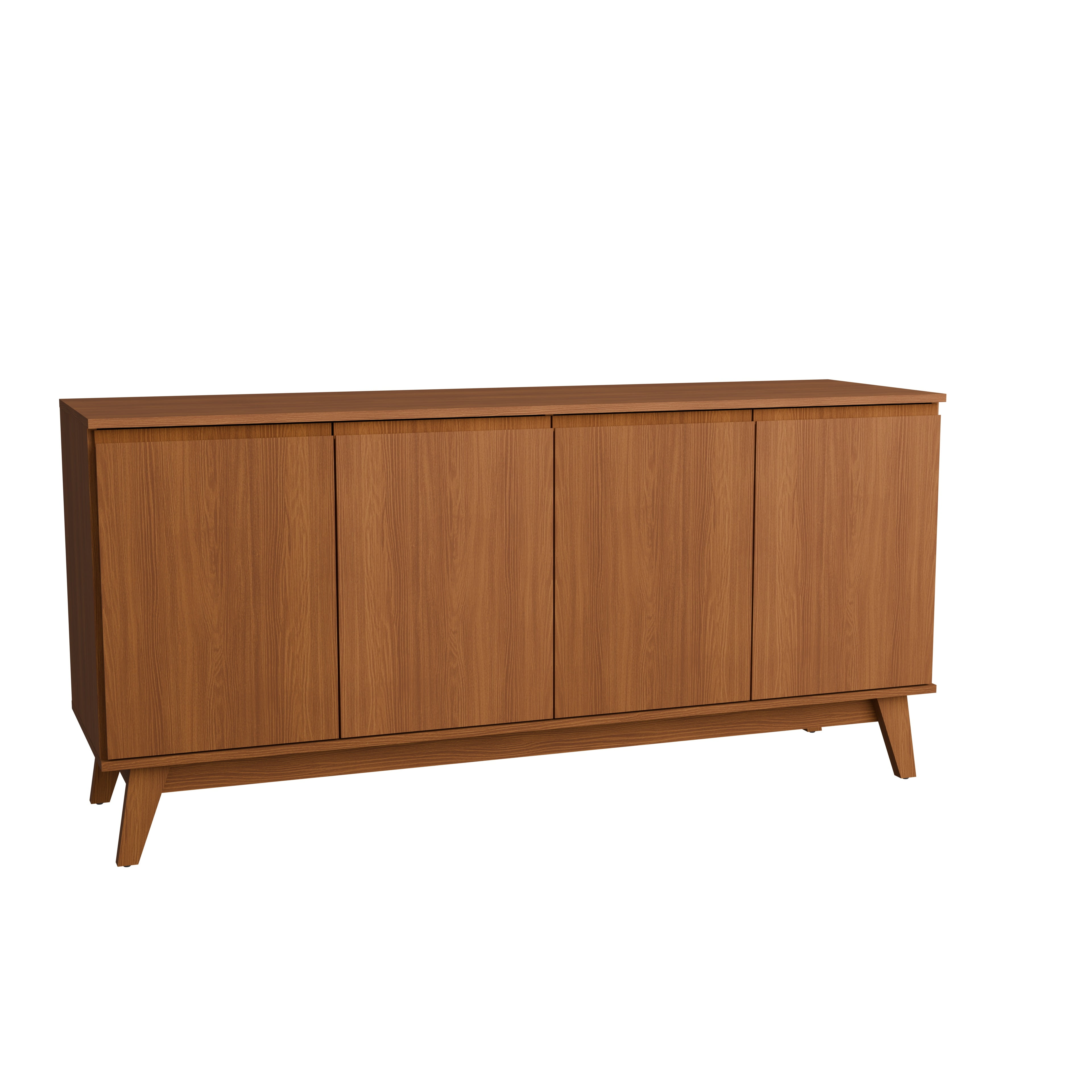 Kappesberg Tokyo 4-Door Sideboard with Soft-Close Doors and 2-Shelve, Golden Oak Finish