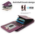 thumbnail image 5 of Crossbody Wallet Case for iPhone 14 Plus, Purse Magnetic Clasp RFID Blocking Card Holder, Elegant PU Leather Flip Kickstand Shockproof Protective Cover for iPhone 14 Plus, Darkpurple, 5 of 8