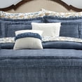 thumbnail image 5 of Lanco Bell Bottom Jacquard 10 Piece Comforter Set Blue, Bed Size Queen, Fill Polyester, Solid Color, 5 of 7