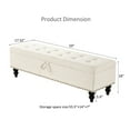 thumbnail image 4 of Beige 59" Bed Bench With Storage - Comfortable And Stylish For Any Room Decor Chic Functional Hallway, Bedroom & Living, 4 of 5