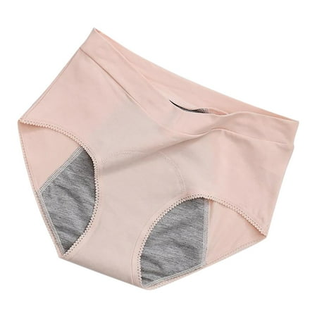 Puntoco Women Underwear Clearance Leak Proof Menstrual Period Panties Underwear Physiological Waist Pants Beige 16-20(XXXXXL)