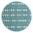 thumbnail image 3 of Unique Loom Outdoor Trellis Collection Area Rug - Cardak (7' Round Teal/Ivory), 3 of 7