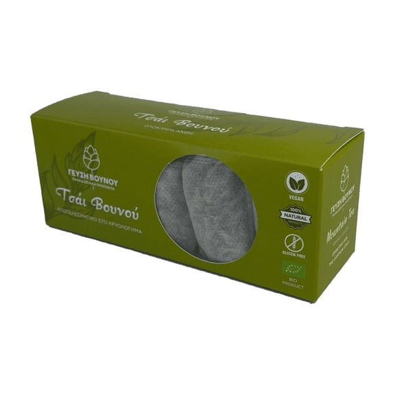 Geusi Vounou Greek Mountain Herbal Tea Sachets, Caffeine-Free, Casein-Free, 10 Count