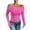 Hot Pink, variant on AherBiu Going out Tops for Women off Shoulder Long Sleeve Stretch Slim Fitted Comfy Basic Shirts Blouse