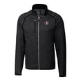 thumbnail image 2 of Men's Cutter & Buck Heather Charcoal Florida State Seminoles Mainsail Sweater-Knit Big & Tall Full-Zip Jacket, 2 of 3