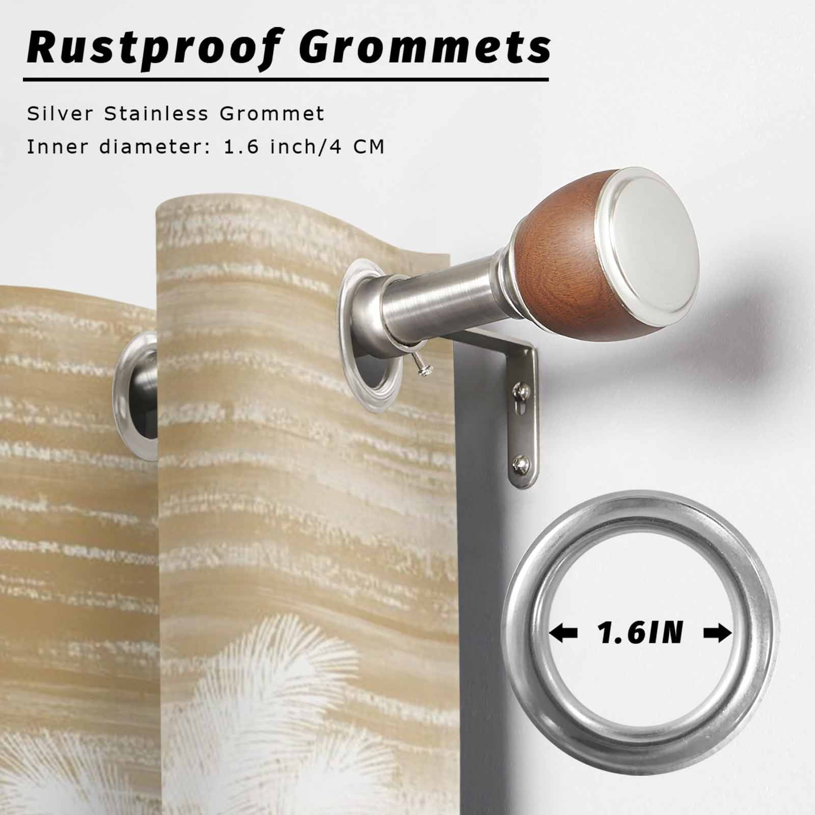 Summer Palm Trees Outdoor Curtains for Patio, Tropical Coastal Rustic Brown Abstract Sunshade Privacy Drapes Grommet Waterproof Outside Curtains for Porch/Cabana/Balcony 54"x 108", 1 Panel