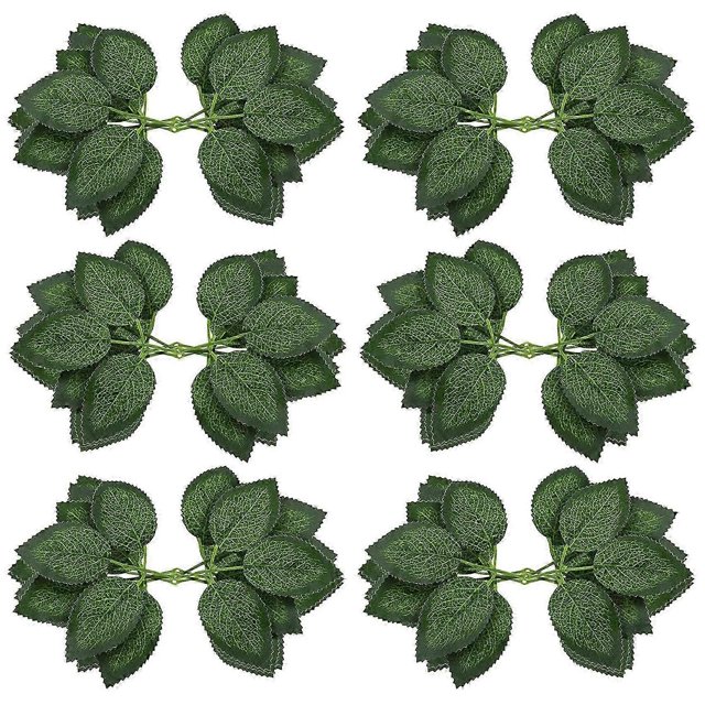 Fake Artificial Leaves for Roses Decorations - 36 Silk Green Roses Flowers Leaf with Realistic Vine