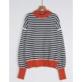 thumbnail image 5 of Sweaters for Women Crew Neck Loose Fit Long Sleeve Striped Knitted Pullover Sweaters Tops Color Block Winter Sweaters Alsol Lamesa, 5 of 6