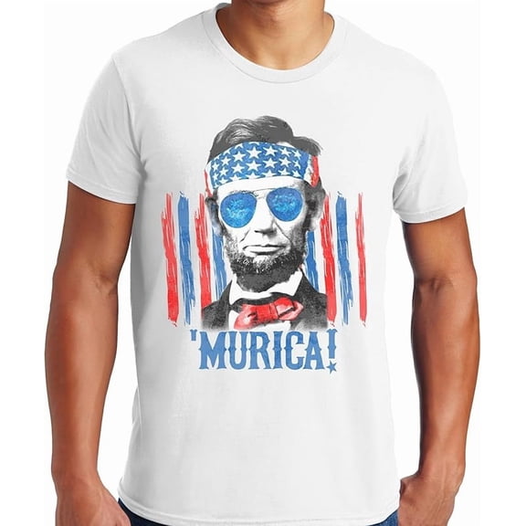 PubliciTeeZ Men’s Patriotic Short Sleeve Graphic T-Shirt Collection Murica White - X-Large Tall