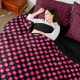 thumbnail image 4 of Castle Fairy Teens Geometric Plaid 7-Piece Bedding Comforter Set,Black Pink King Bedding Sets,Minimalist Lattice Ultra Soft Bed Sheets,Ultra Soft Home Decor, 4 of 8