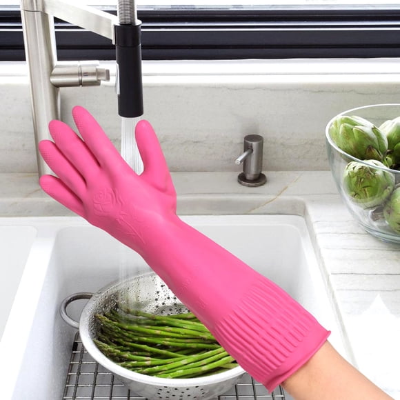 TABLZONE 3 Pairs Heavy Duty Dishwashing Gloves Latex Assorted Color Waterproof Gloves