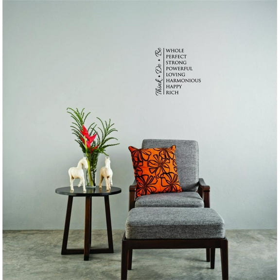 New Wall Ideas Think Do Be Whole Perfect Strong Powerful Loving Harmonious Happy Rich Inspirational Life Quote 12 X 30"