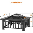 3in1 Outdoor Fire Pit, 32Inch Wood Burning Fire Pit for Patio, Yard