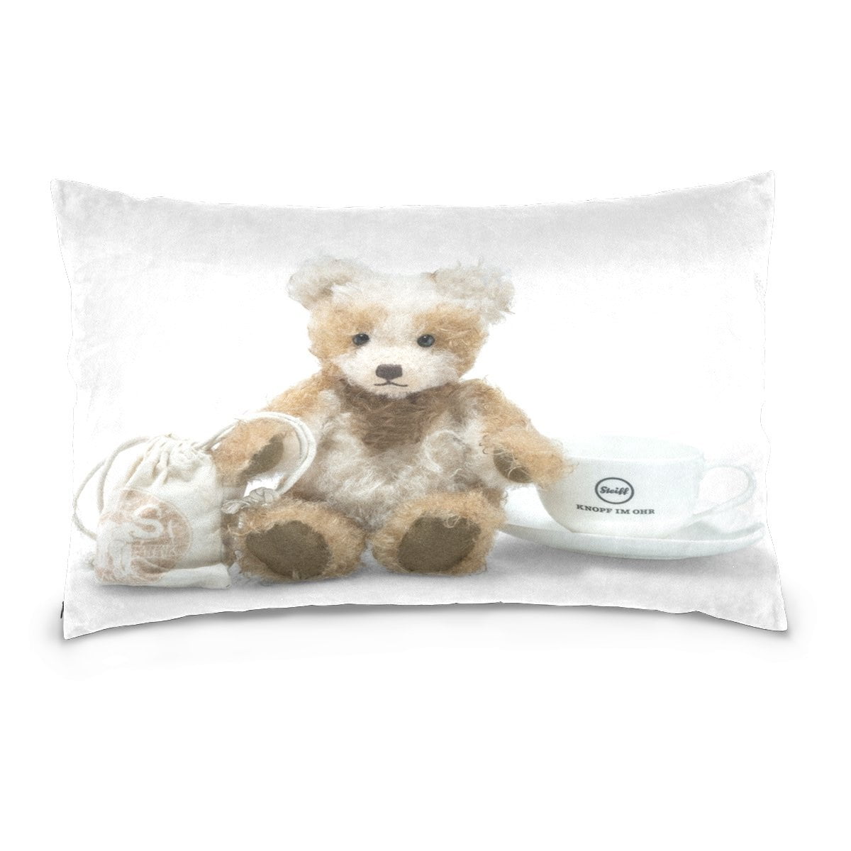 teddy bear and pillow