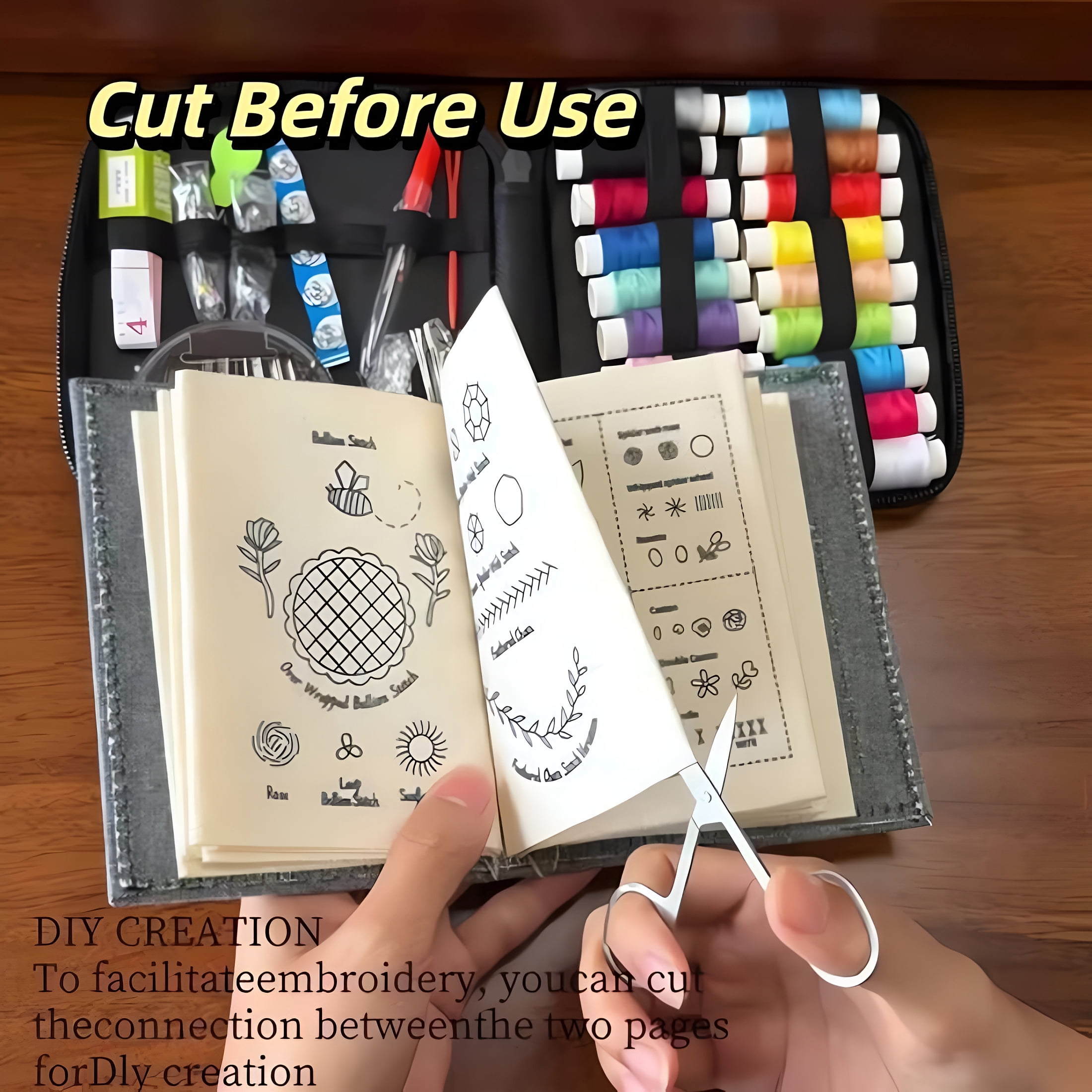 CCOCC 2026 New Embroidery Stitch Book Kit for Beginners,2026 New Beginner Friendly All in One Embroidery Stitch Sampler Book and Sewing Kit for Diy and Sewing Enthusiasts