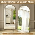 thumbnail image 5 of BEAUTYPEAK 79"x 38" Oversized Full Length Mirror Arch Standing Floor Mirror Full Body Mirror, Gold, 5 of 9