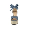 thumbnail image 5 of BLISSFUL STEP Women's Espadrilles Tie Up Ankle Strap Sandals Haze Blue (Size 8.5), 5 of 7