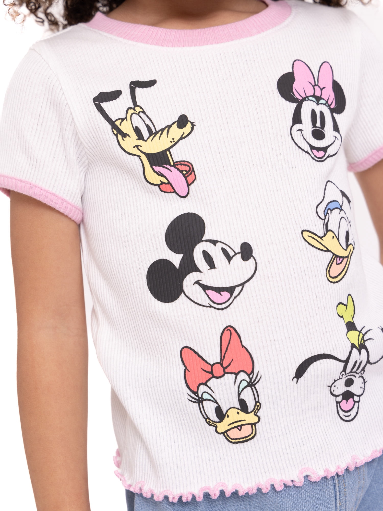 Disney Mickey & Friends Toddler Girls Top and Denim Shorts Outfit Set, 2-Piece, Sizes 12M-5T