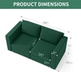 thumbnail image 4 of Ainfox 6 Seater Modular Sectional Couch for Living Room, Convertible Sofa Sleeper Ottoman with Storage, Adjustable Backrest and Armrest, Green, 4 of 8