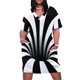 thumbnail image 1 of Vestido holgado con bolsillos y diseño de líneas ópticas y negras (negro/blanco) Ropa de mujer Vestidos largos, 1 of 6