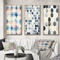 thumbnail image 1 of Designart "Circular Retro Watercolor Indigo Secrets V" Modern Geometric Framed Wall Art Set Of 3 - Blue Abstract Frame Canvas Set For Living Room Decor, 1 of 6