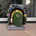 thumbnail image 6 of Solar Powered Door Statue with LED Light, Outdoor Garden Tree Door Window Sculpture for Yard Path Patio Décor, Resin Solar House Statue Automatically Lights at Night for Landscape Decoration, 6 of 6