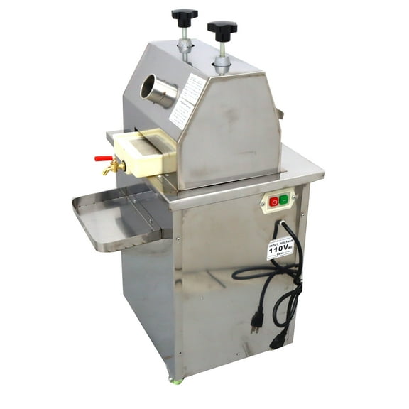 INTSUPERMAI Electric Sugarcane Juicer Sugar Cane Press Extractor Machine Silver Three Rolls