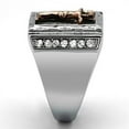 thumbnail image 4 of TK951 - Two-Tone IP Rose Gold Stainless Steel Ring with AAA Grade CZ  in Clear, 4 of 4