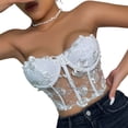 thumbnail image 2 of Inevnen Women's Summer Tank Tops Crop-Top Lace Strapless Girl Shirt Corset Evening Clubwear, 2 of 5
