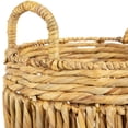 thumbnail image 4 of Northlight Set of 3 Textured Woven Water Hyacinth Rustic Storage Baskets with Handles 15.75", 4 of 6