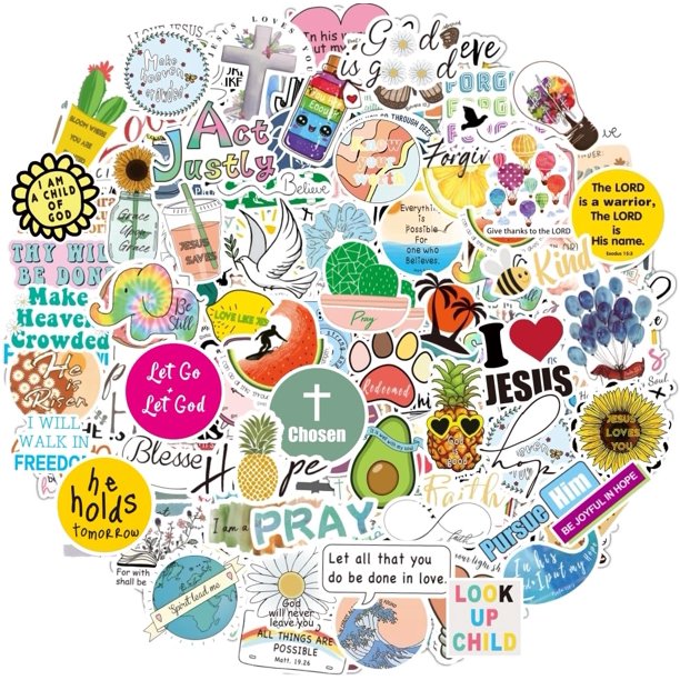 Stickers KASANYER Inspirational Christian - Botella de agua (200 unidades)